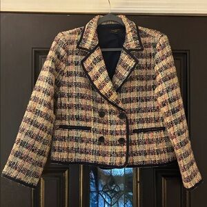 Talbots Women's Multicolor Tweed Double-breasted Blazer